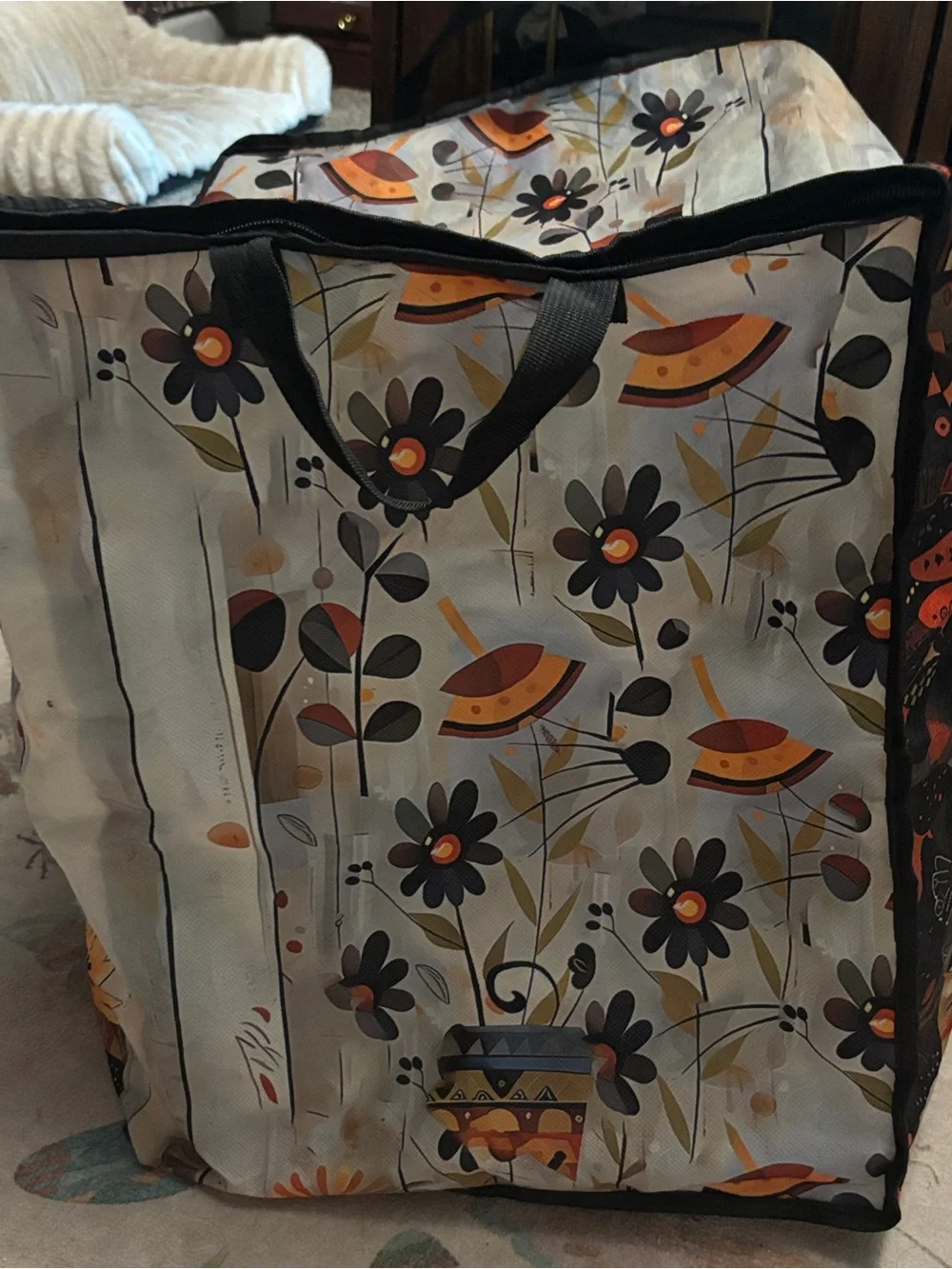 Stylish Black Cat Tote Carrier with Orange Accents by